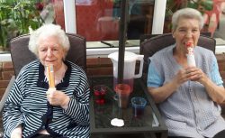 Care home residents enjoy ice lollies