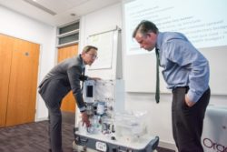 Jon Ashworth with innovator, Oxford Science Park